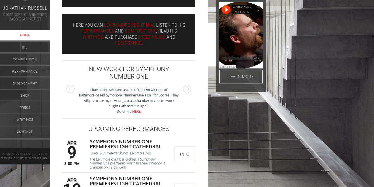 Jon Russell – Composer & Clarinetist Website